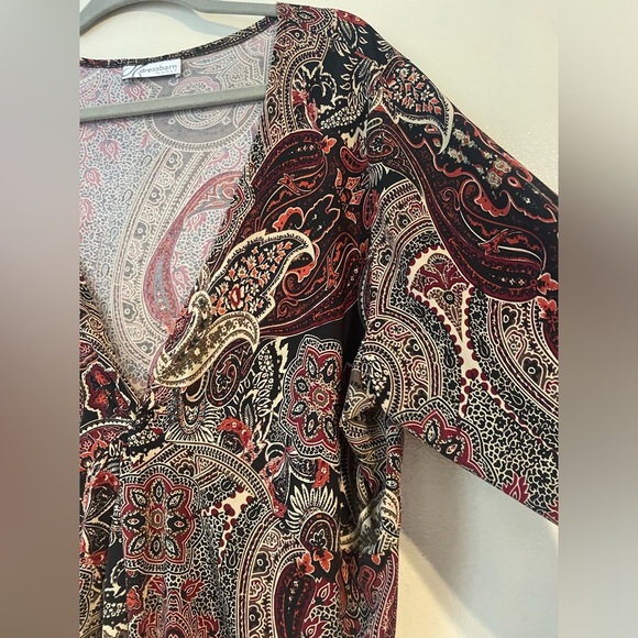 Women’s dress barn y2k babydoll top 2X paisley print liquid knit - Picture 3 of 7